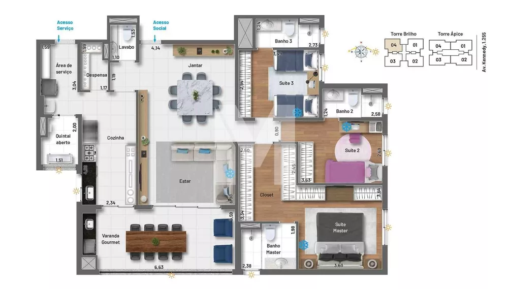 Apartamento, 3 quartos, 151 m² - Foto 2