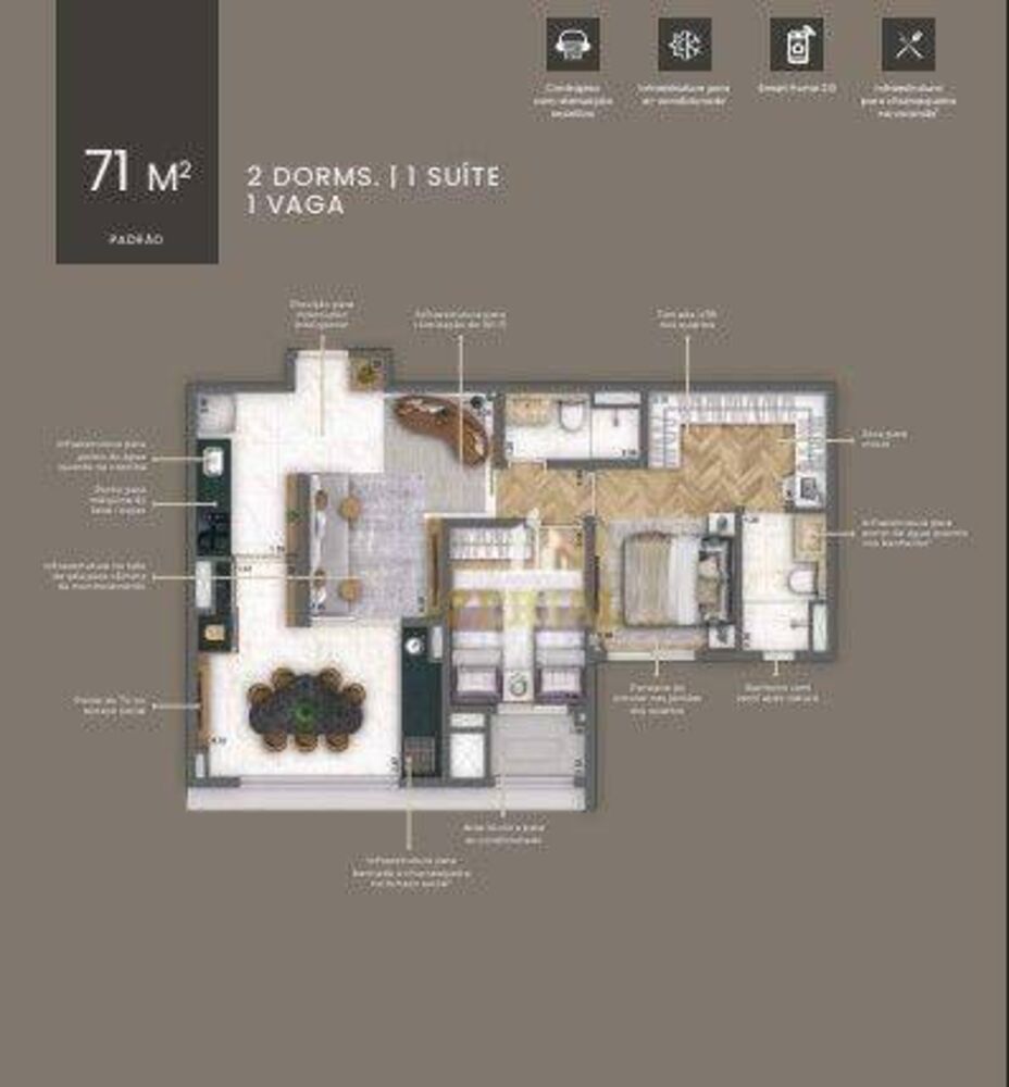Apartamento, 2 quartos, 71 m² - Foto 1