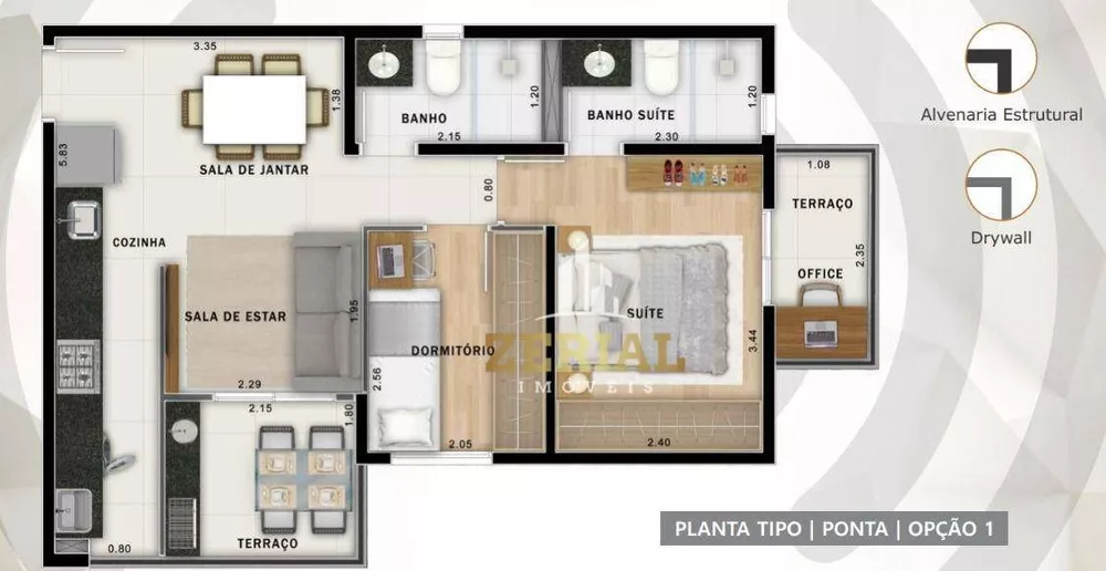 Apartamento à venda com 2 quartos, 44m² - Foto 2