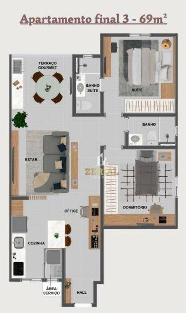 Apartamento, 2 quartos, 69 m² - Foto 1