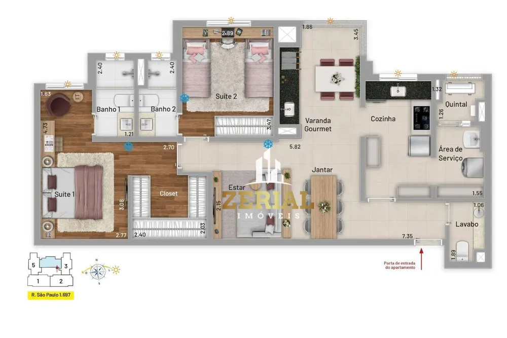Apartamento, 2 quartos, 90 m² - Foto 2