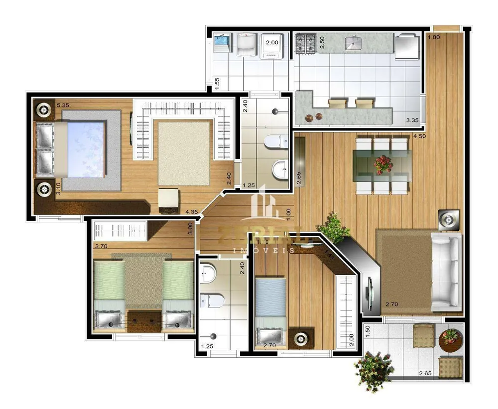 Apartamento, 3 quartos, 121 m² - Foto 1