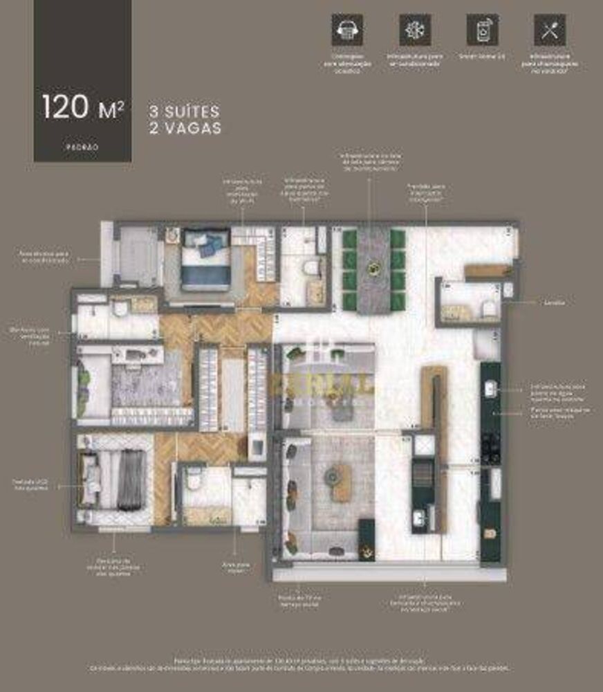 Apartamento, 3 quartos, 120 m² - Foto 1