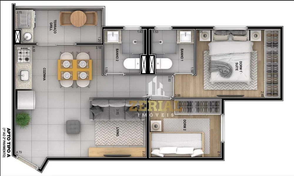 Apartamento, 2 quartos, 45 m² - Foto 1