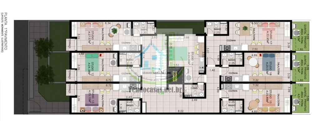 Kitnet-Studio, 24 m² - Foto 1