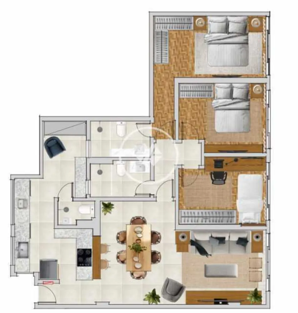 Apartamento, 3 quartos, 103 m² - Foto 2