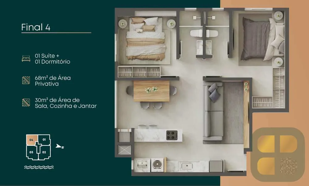 Apartamento, 2 quartos, 68 m² - Foto 6