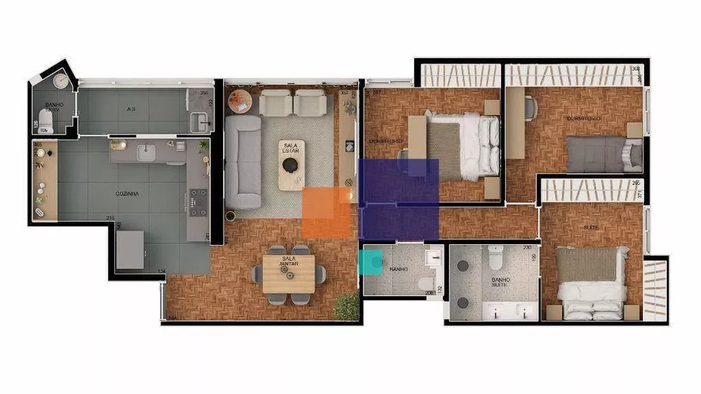 Apartamento à venda com 3 quartos, 98m² - Foto 3