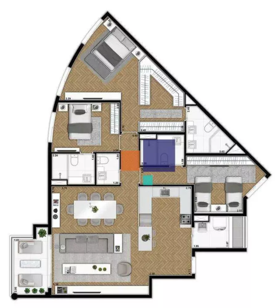 Apartamento à venda com 3 quartos, 123m² - Foto 1