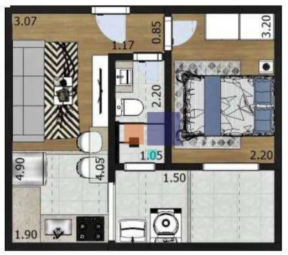 Kitnet-Studio, 26 m² - Foto 8
