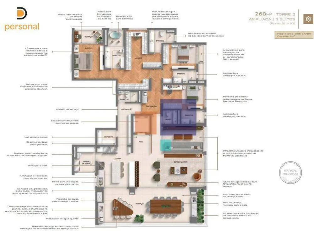 Apartamento, 3 quartos, 137 m² - Foto 3