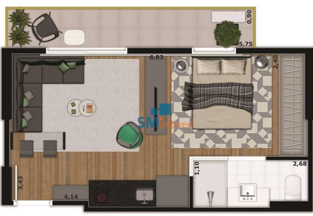 Apartamento, 1 quarto, 32 m² - Foto 4