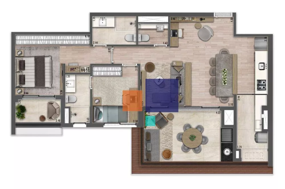 Apartamento à venda com 3 quartos, 95m² - Foto 2