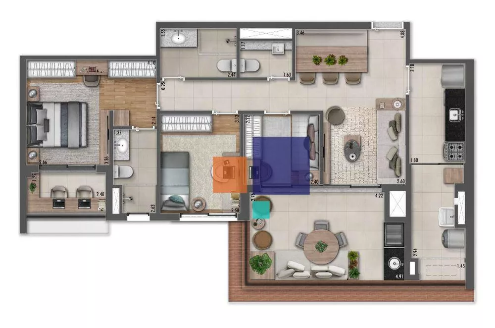 Apartamento à venda com 3 quartos, 95m² - Foto 1