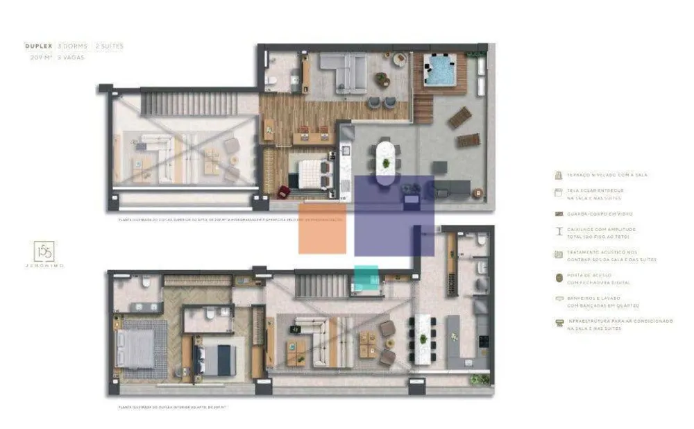 Cobertura, 3 quartos, 209 m² - Foto 2