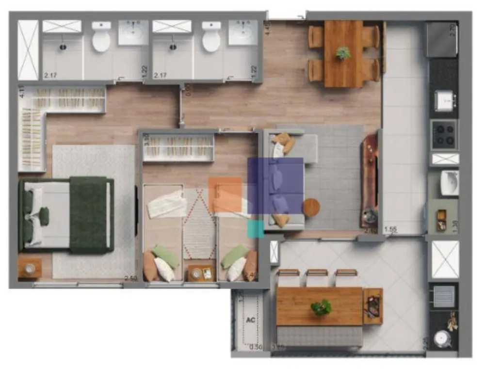 Apartamento, 2 quartos, 60 m² - Foto 7