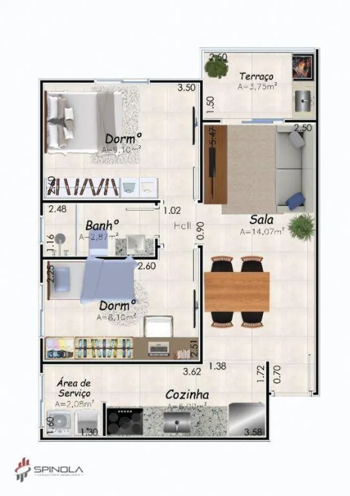 Apartamento, 2 quartos, 52 m² - Foto 7