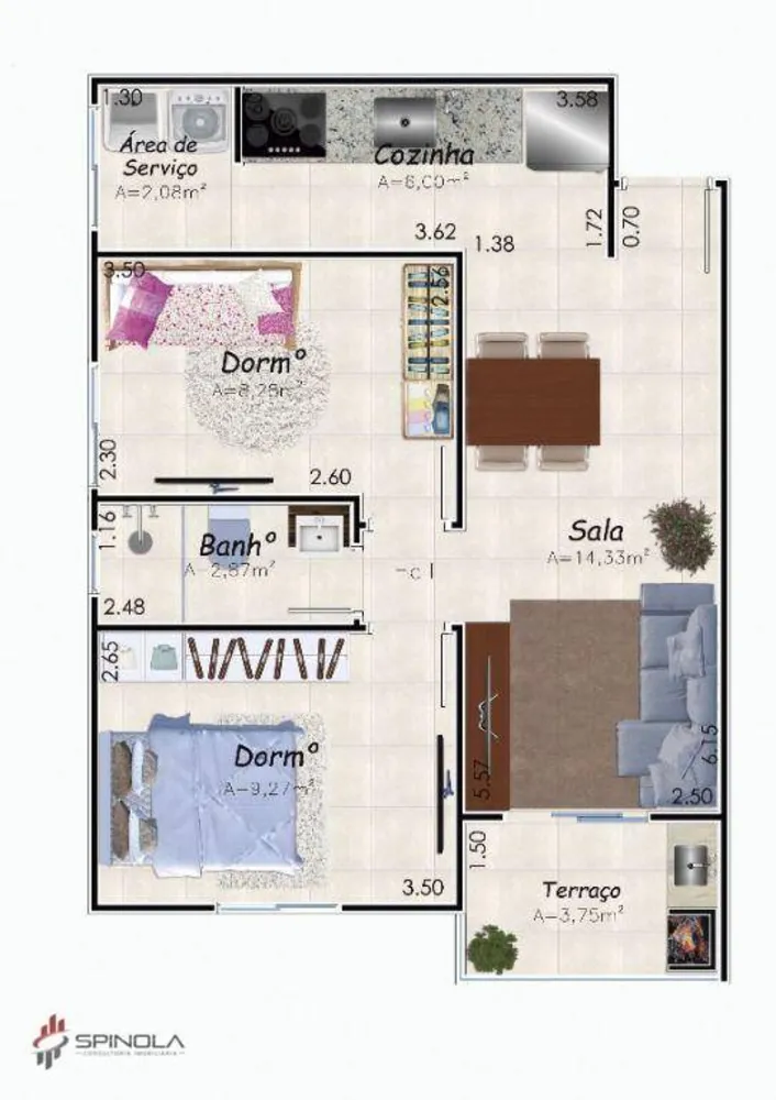 Apartamento, 2 quartos, 52 m² - Foto 5