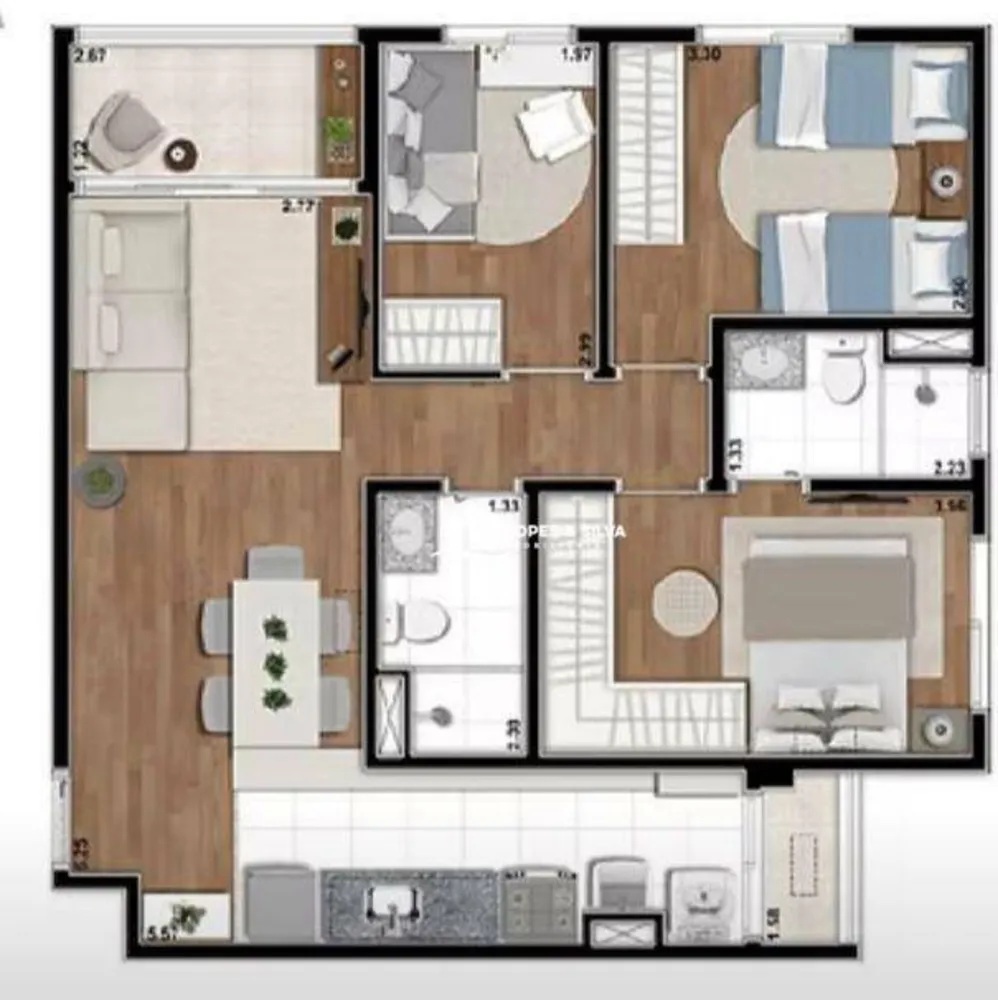 Apartamento, 3 quartos, 71 m² - Foto 2