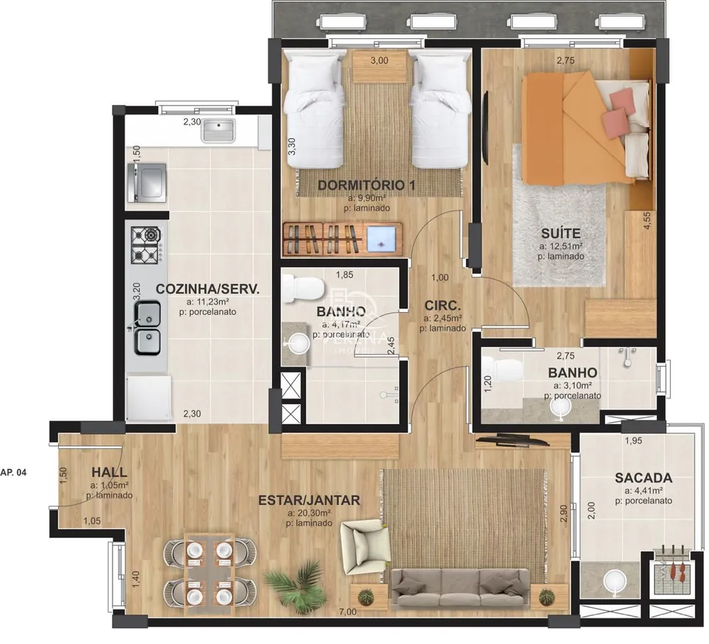 Apartamento, 2 quartos, 80 m² - Foto 2