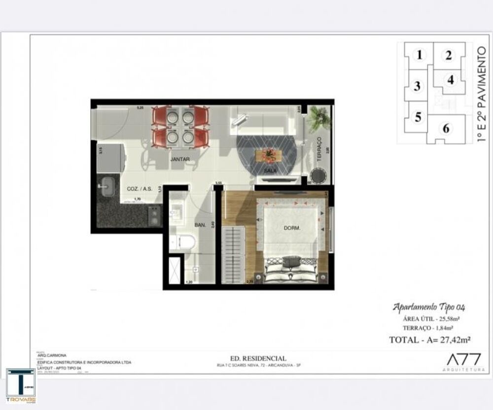 Apartamento à venda com 1 quarto, 26m² - Foto 24