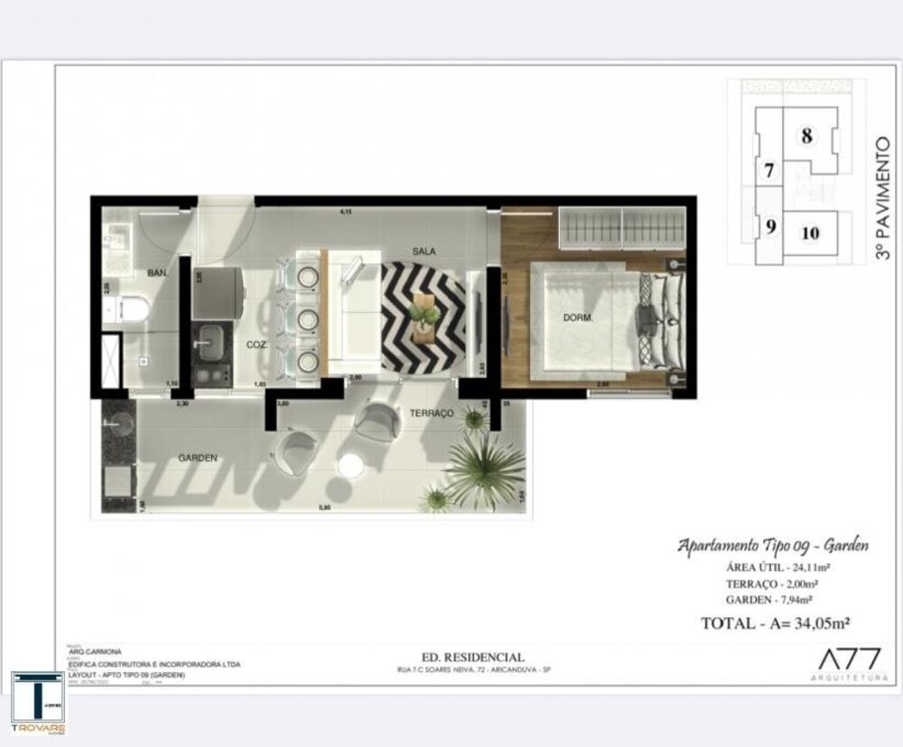 Apartamento à venda com 1 quarto, 26m² - Foto 12