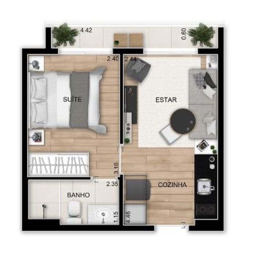 Apartamento, 1 quarto, 28 m² - Foto 4