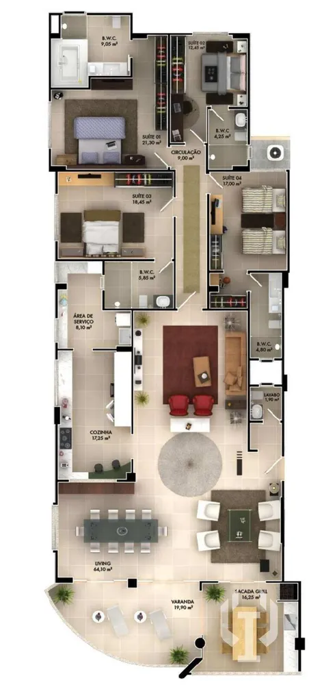 Apartamento, 4 quartos, 268 m² - Foto 7