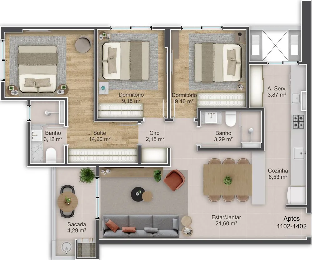 Apartamento, 3 quartos, 89 m² - Foto 3