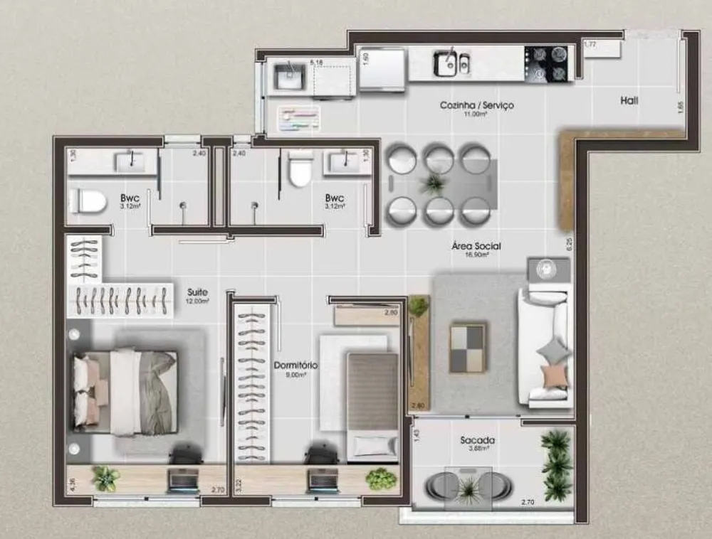 Apartamento, 2 quartos, 68 m² - Foto 15