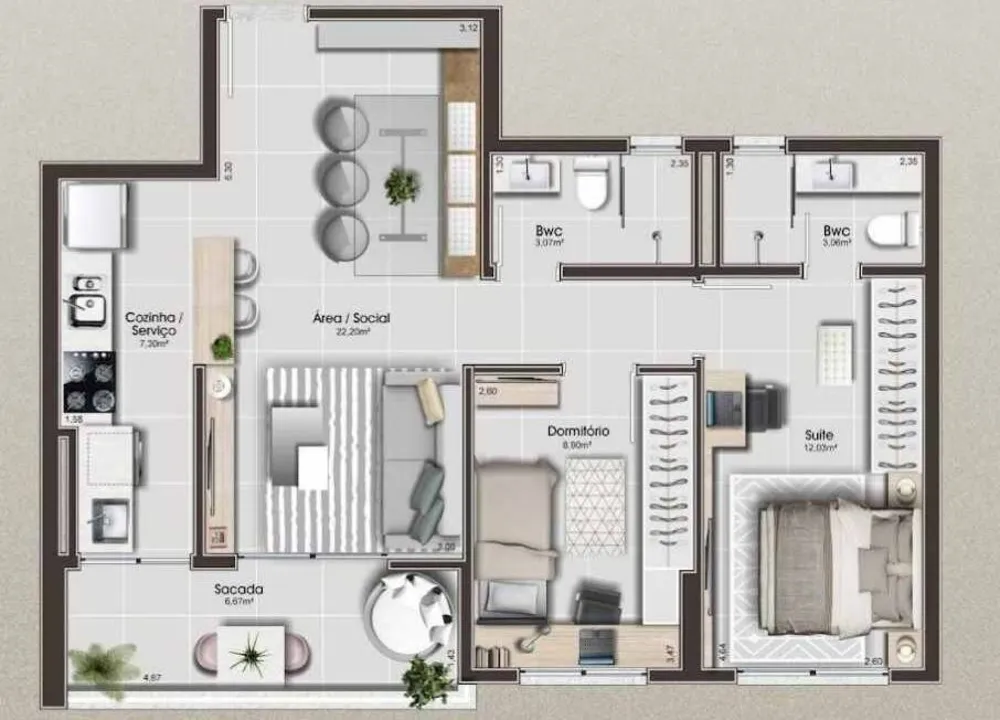 Apartamento, 2 quartos, 68 m² - Foto 8