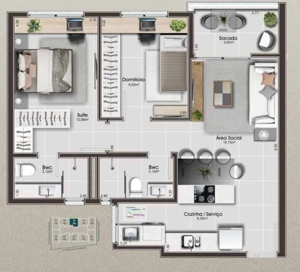 Apartamento, 2 quartos, 68 m² - Foto 11