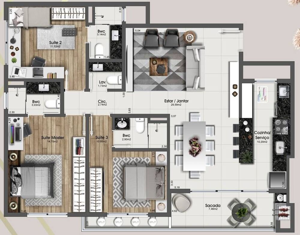 Apartamento, 2 quartos, 113 m² - Foto 1