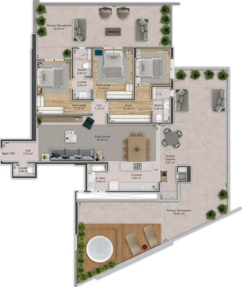 Apartamento, 3 quartos, 155 m² - Foto 2