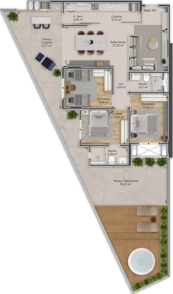 Apartamento, 3 quartos, 155 m² - Foto 3