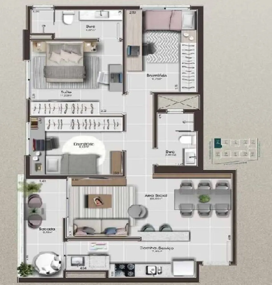 Apartamento, 3 quartos, 86 m² - Foto 12