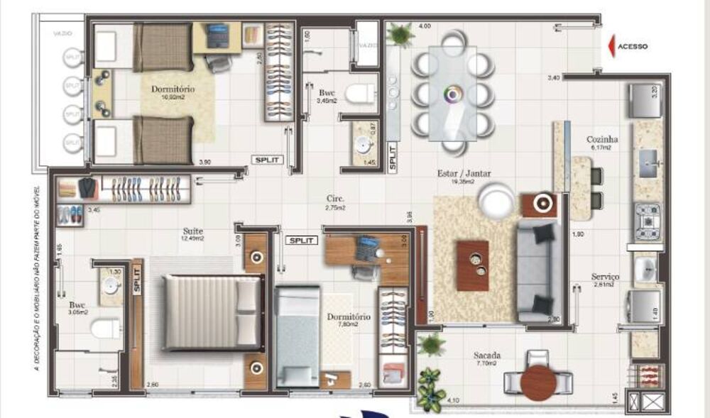 Apartamento, 3 quartos, 69 m² - Foto 4