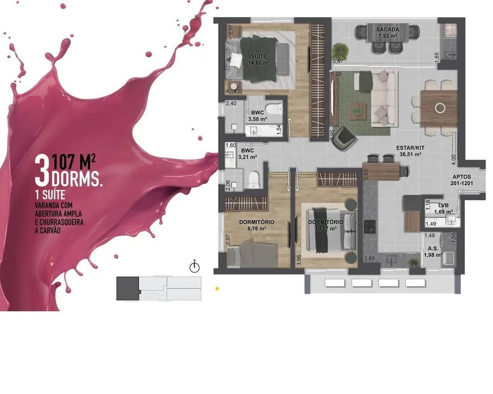 Apartamento, 3 quartos, 107 m² - Foto 10