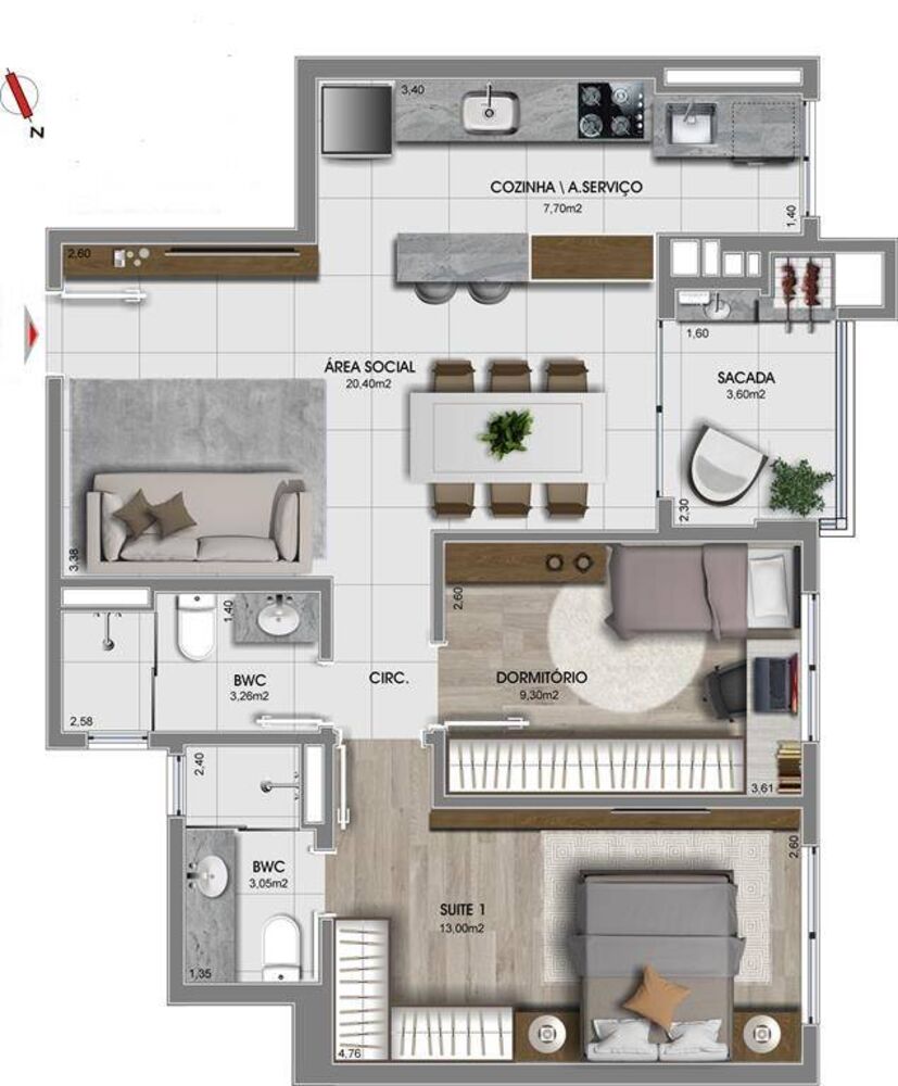Apartamento, 2 quartos, 70 m² - Foto 3