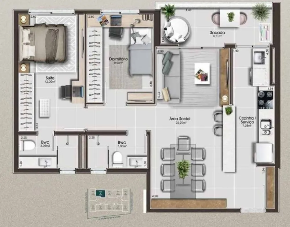 Apartamento, 2 quartos, 65 m² - Foto 14
