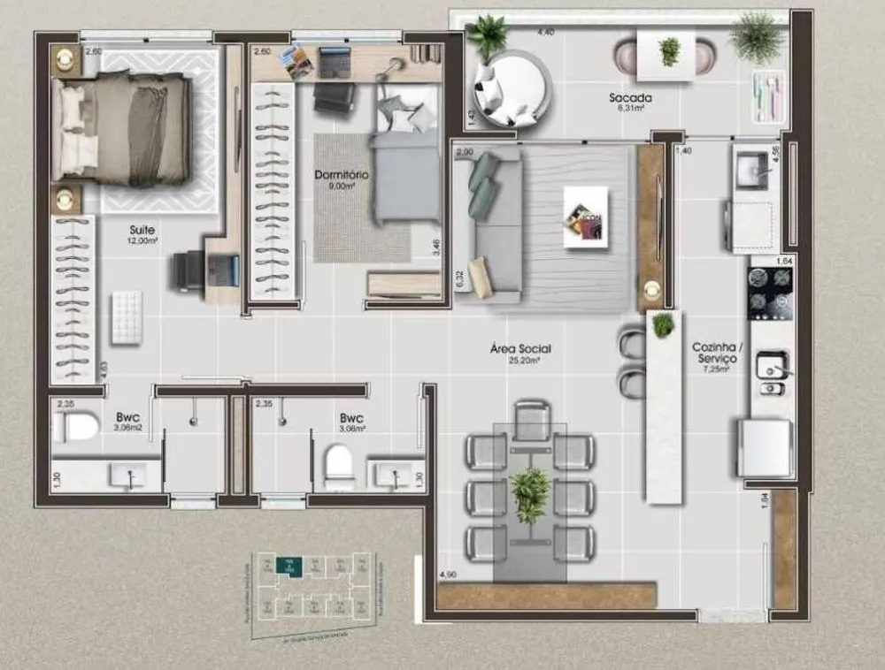 Apartamento, 2 quartos, 65 m² - Foto 15