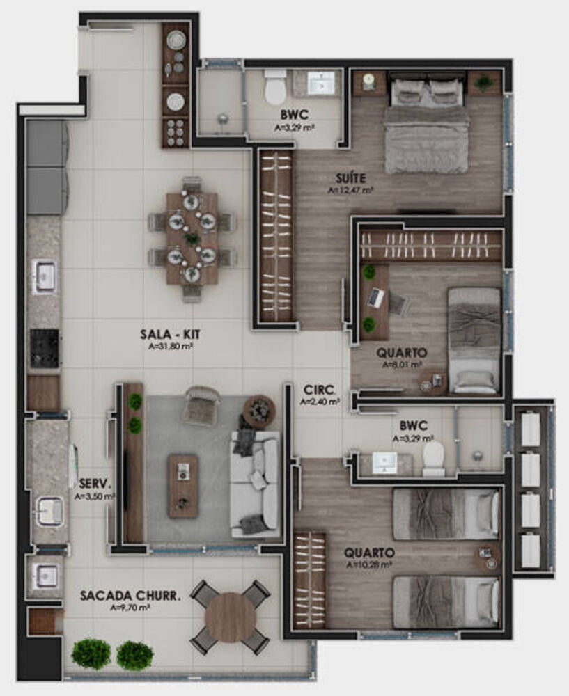 Apartamento, 3 quartos, 98 m² - Foto 2