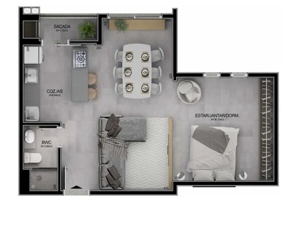 Apartamento, 1 quarto, 57 m² - Foto 16