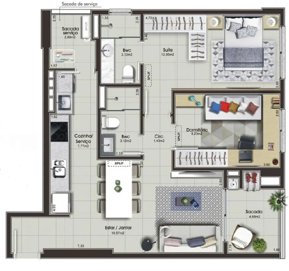 Apartamento, 2 quartos, 69 m² - Foto 7