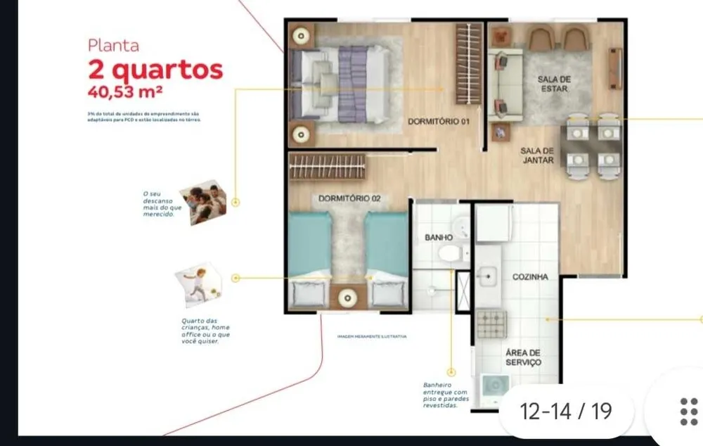 Apartamento, 2 quartos, 40 m² - Foto 4