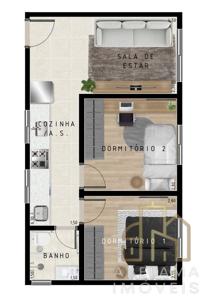 Apartamento, 2 quartos, 35 m² - Foto 3