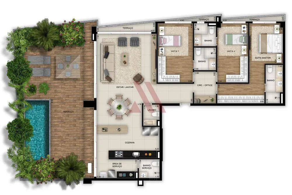 Cobertura, 3 quartos, 232 m² - Foto 12