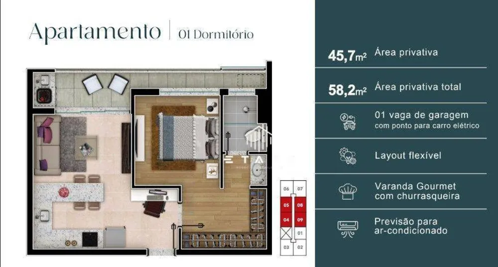 Apartamento, 1 quarto, 45 m² - Foto 8
