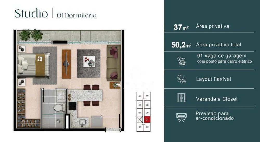 Apartamento, 1 quarto, 45 m² - Foto 7