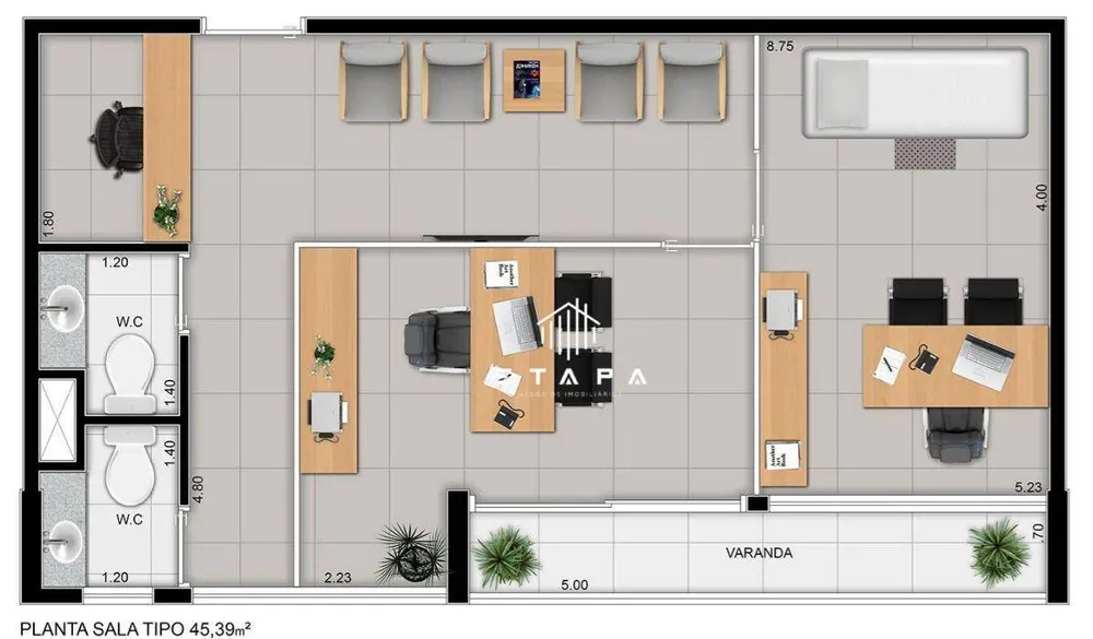 Sala-Conjunto, 46 m² - Foto 3